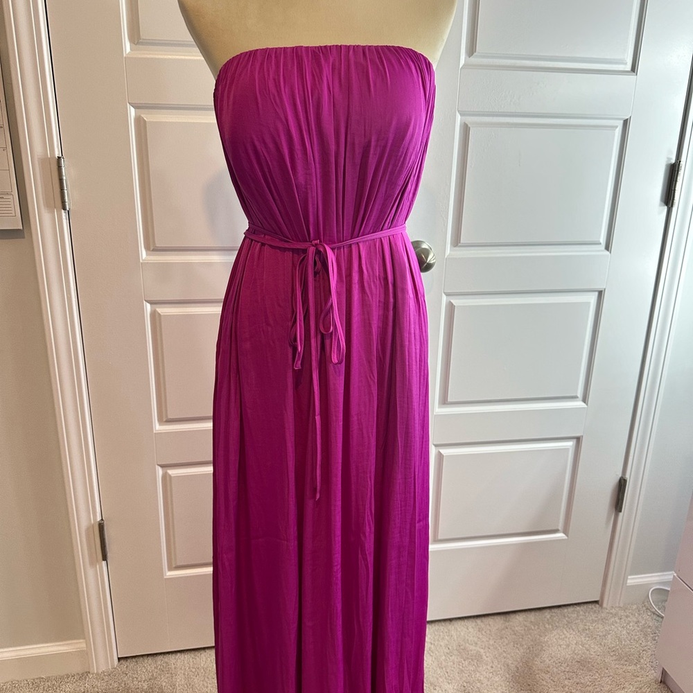 Soma Crinkle Satin Maxi Bra Dress Large NEW SOLD OUT online! Fuscia